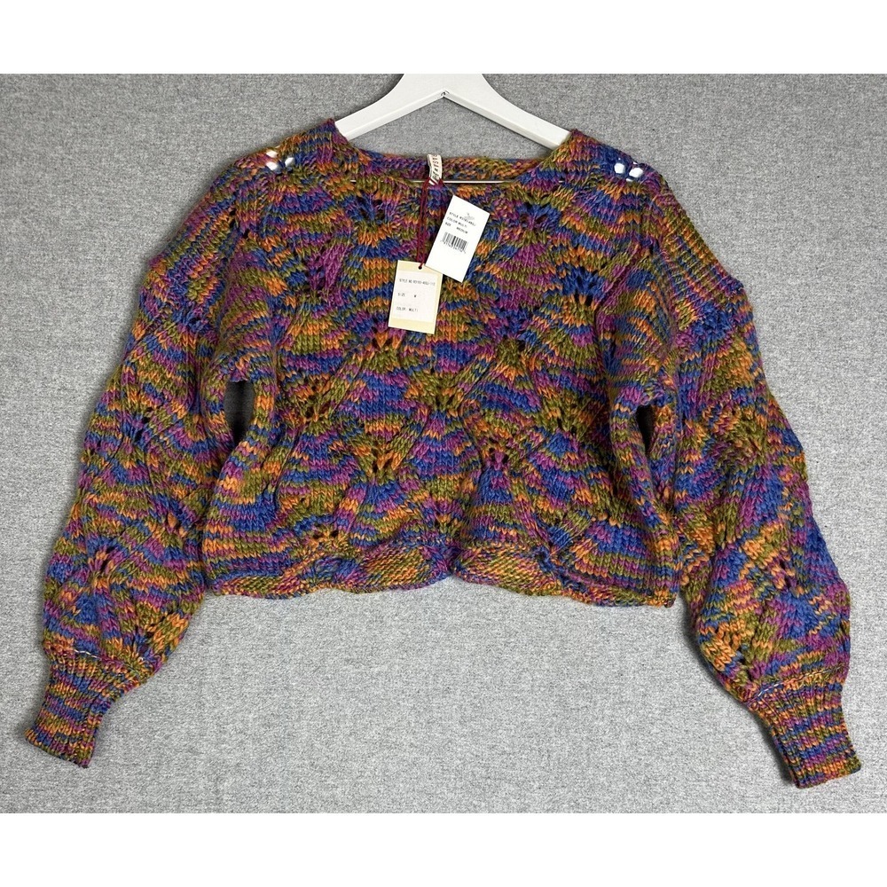 Raga Sweater Womens Medium Chunky Knit Boho Pullover‎ Balloon Sleeve Acrylic NEW